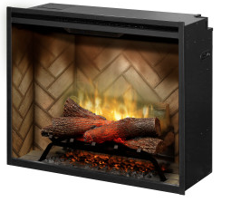 Dimplex 30" Revillusion Built-In Electric Firebox with Herringbone Panels